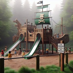 Pirate playground trespassing scene.