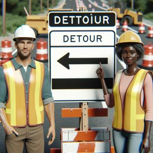 Roadwork Detour Sign