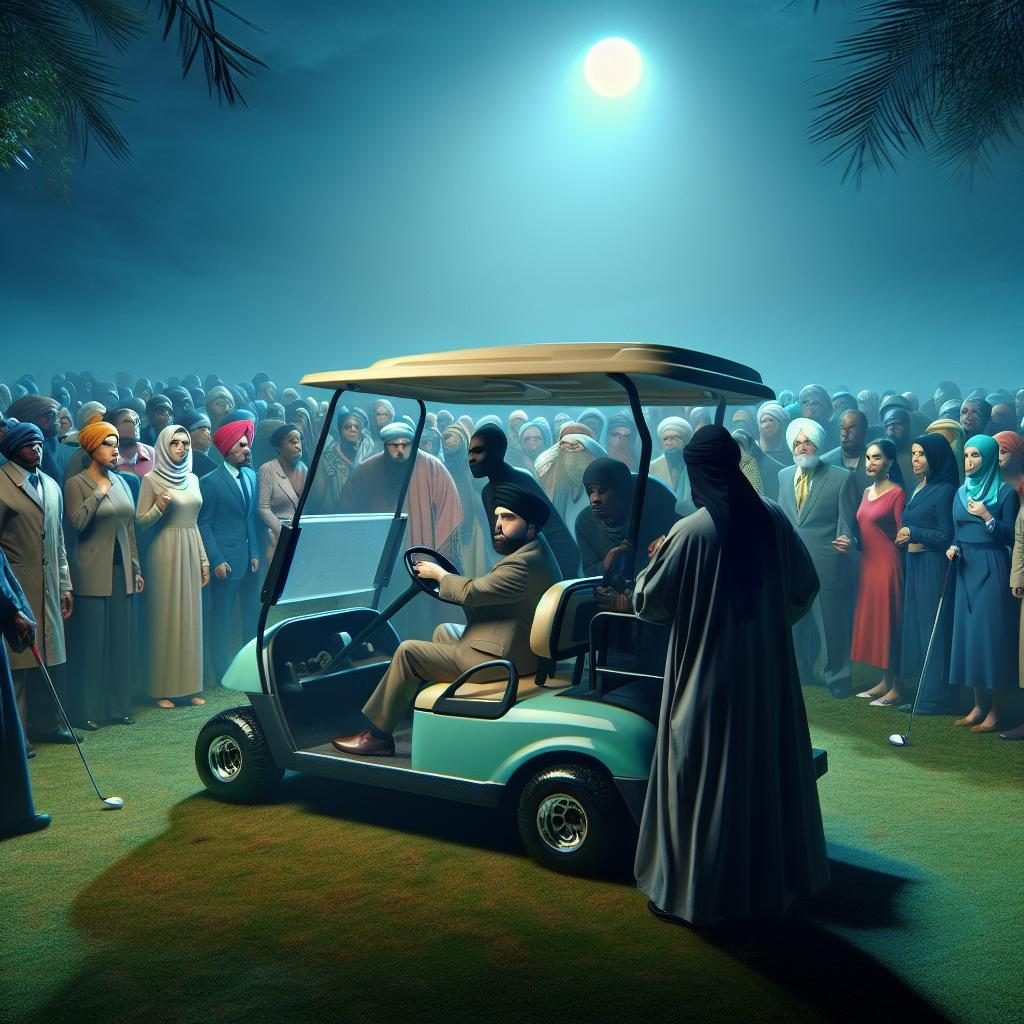 Golf cart mystery scene