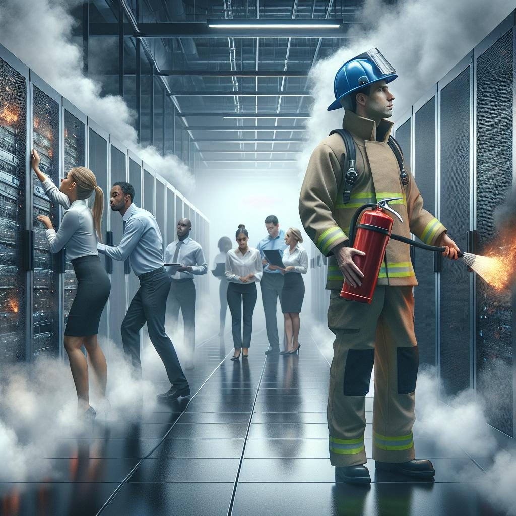 Data center on fire