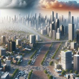 Urban skyline climate impact