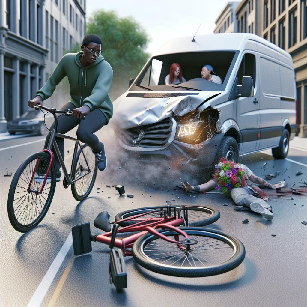 Bicycle and van collision