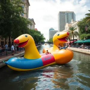 Mischief on San Antonio's River Walk: Inflatable Adventures and Regulatory Reminder