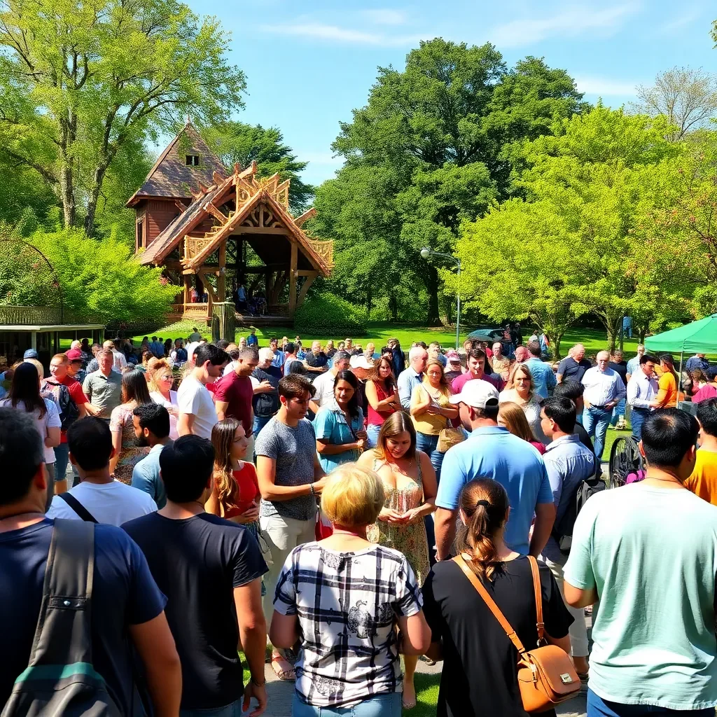 Vibrant community gathering in a park setting.