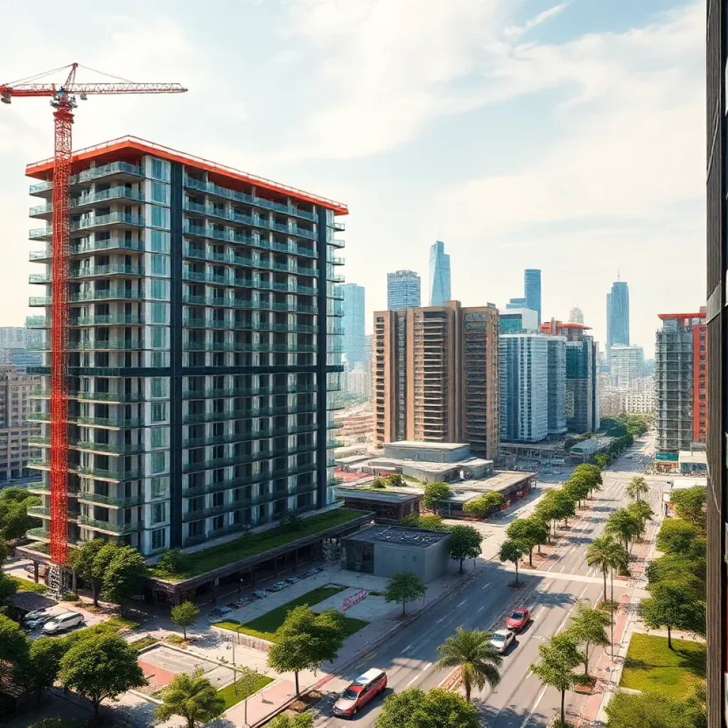 Rendering of new upscale apartments and retail space in San Antonio