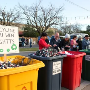 Community recycling event for broken Christmas lights in San Antonio