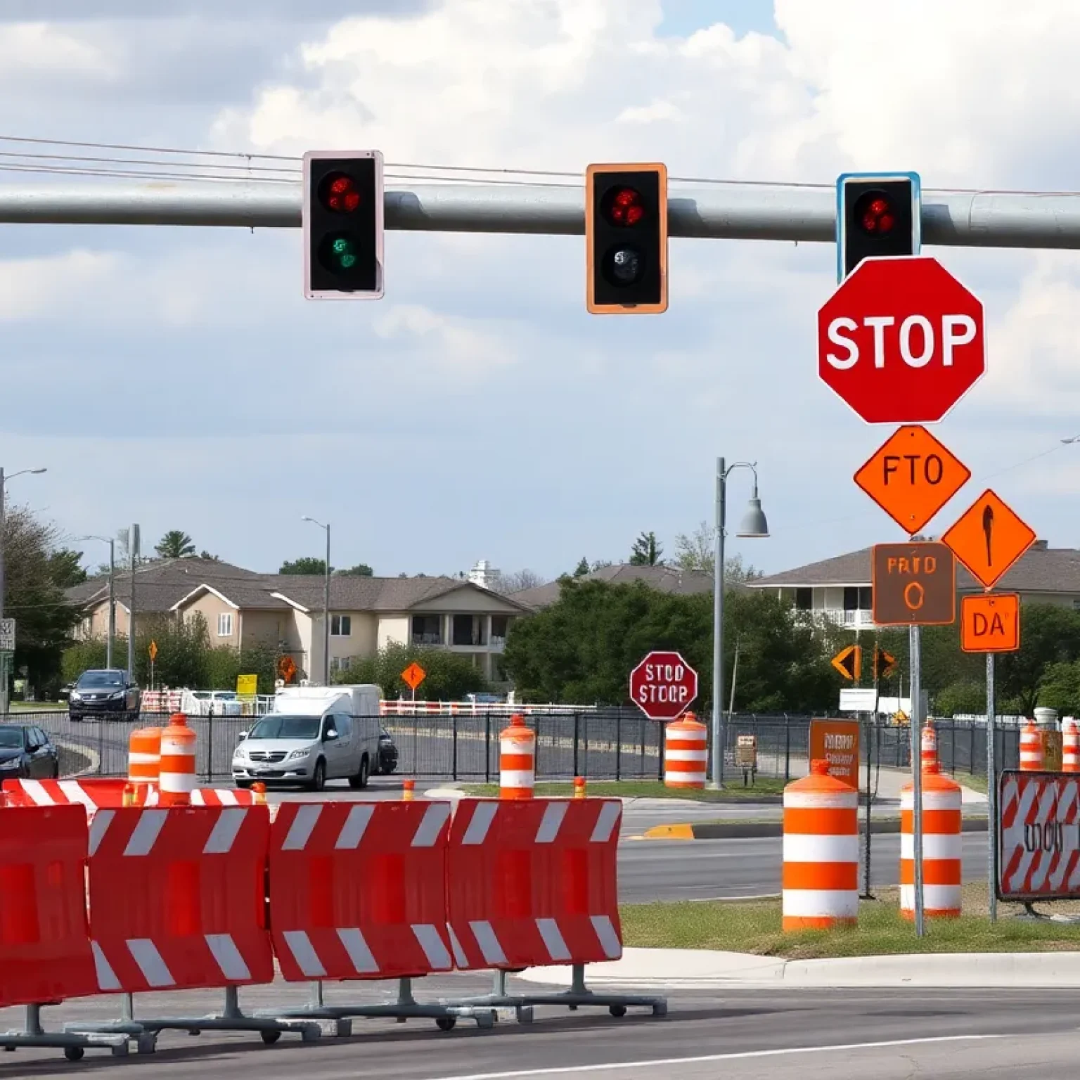 Traffic disruption in San Antonio due to road construction.