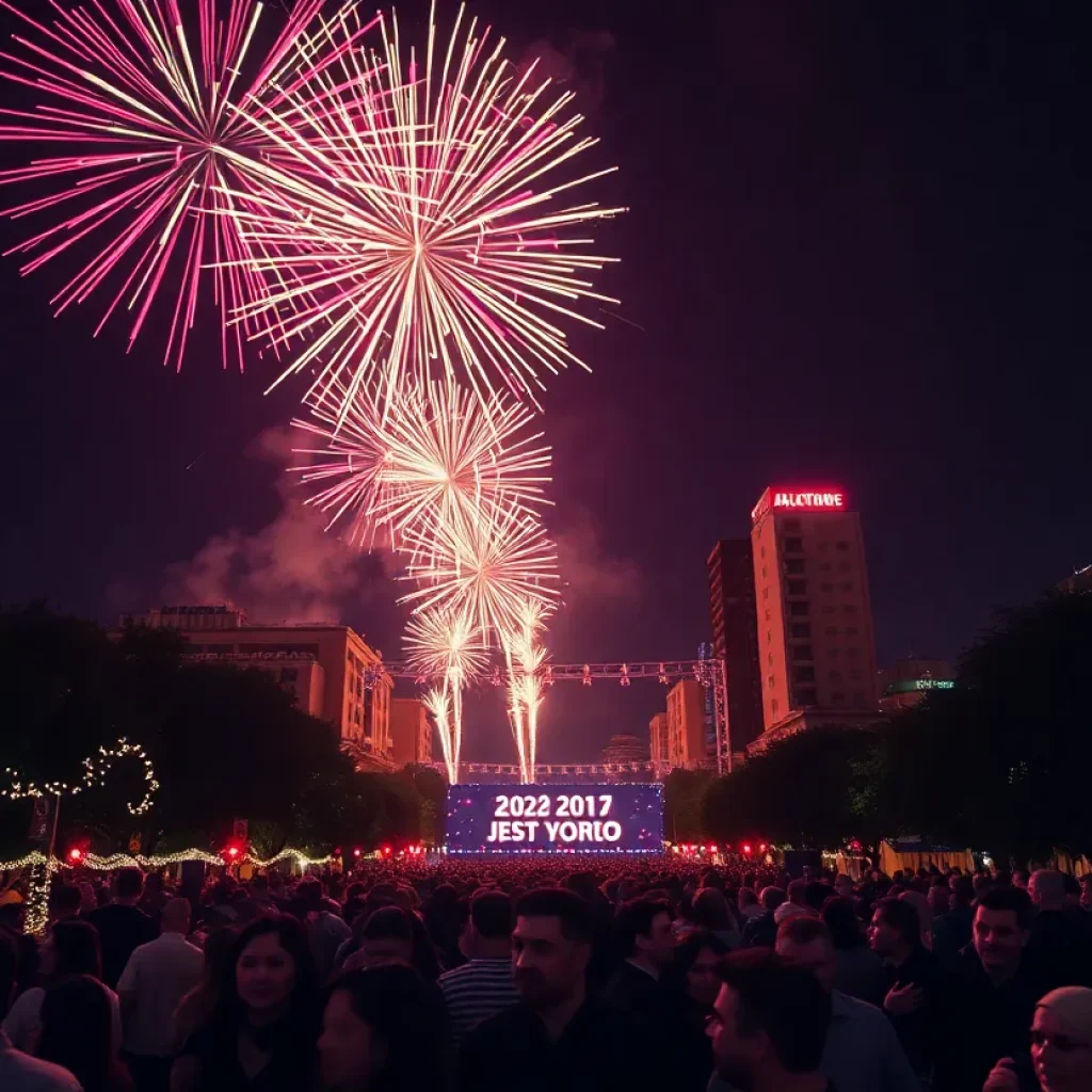 Fireworks over San Antonio during New Year's Eve