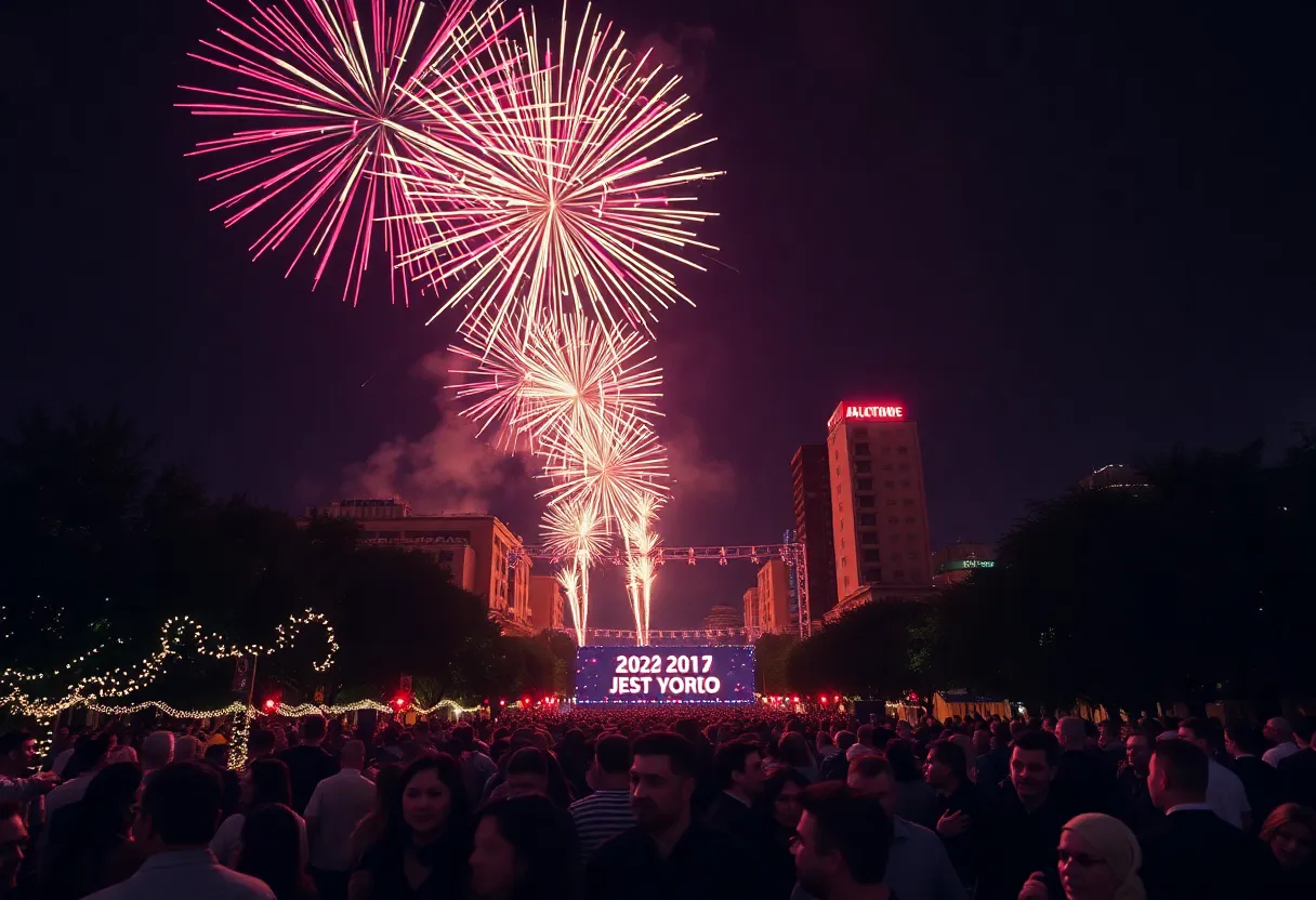 Fireworks over San Antonio during New Year's Eve