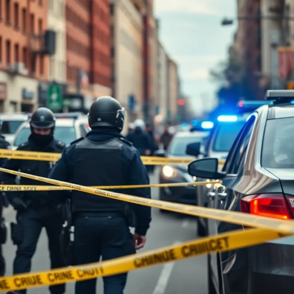 Police officers at a crime scene in San Antonio during Christmas Eve