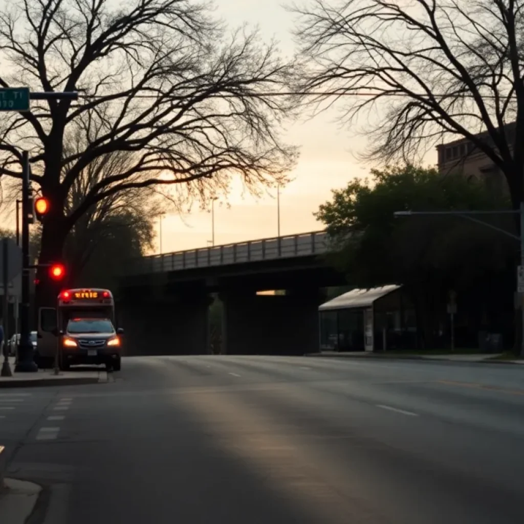 A somber view of the San Jacinto Street Bridge in San Antonio