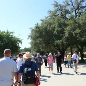 People enjoying a sunny day in San Antonio, Texas.