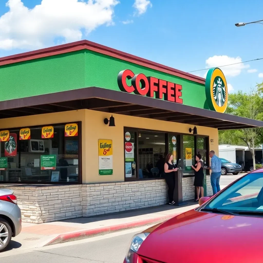 Exterior of The Human Bean drive-thru location in San Antonio