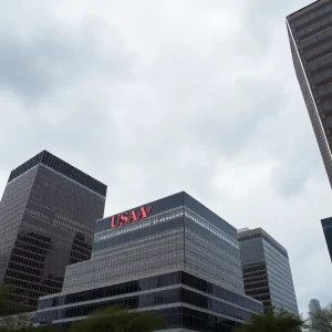 USAA headquarters building in San Antonio with modern architecture.