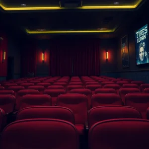 Empty cinema seats at Alamo Drafthouse