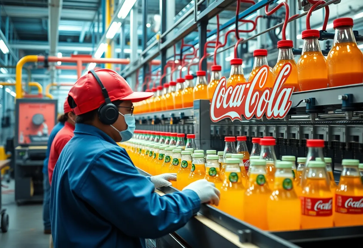 Workers at Coca-Cola facility in San Antonio engaged in production