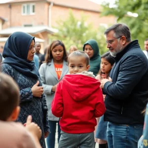 A community meeting focusing on child safety and prevention measures.