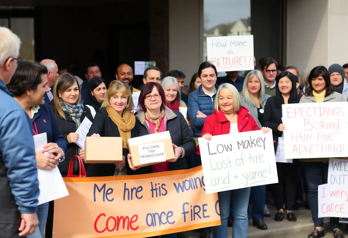 Residents of San Antonio gather to support Jonathan Joss after his home was lost in a fire.