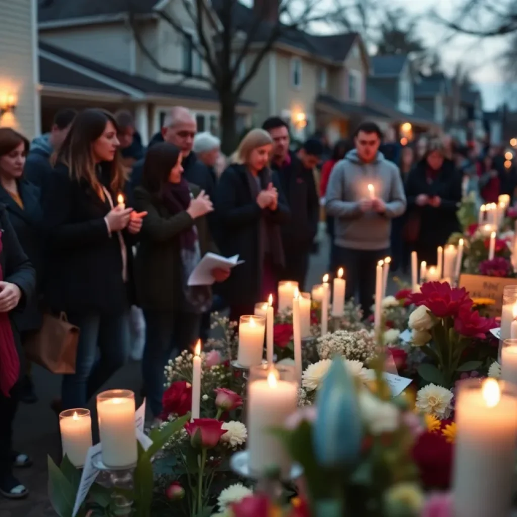 Community members gather for a vigil in memory of Jason Huizar