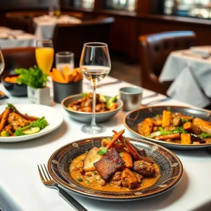 Gourmet dishes on a dining table during the Taste America event.