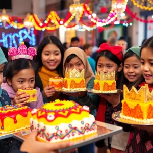 Families celebrating Día de los Reyes with king cakes in San Antonio