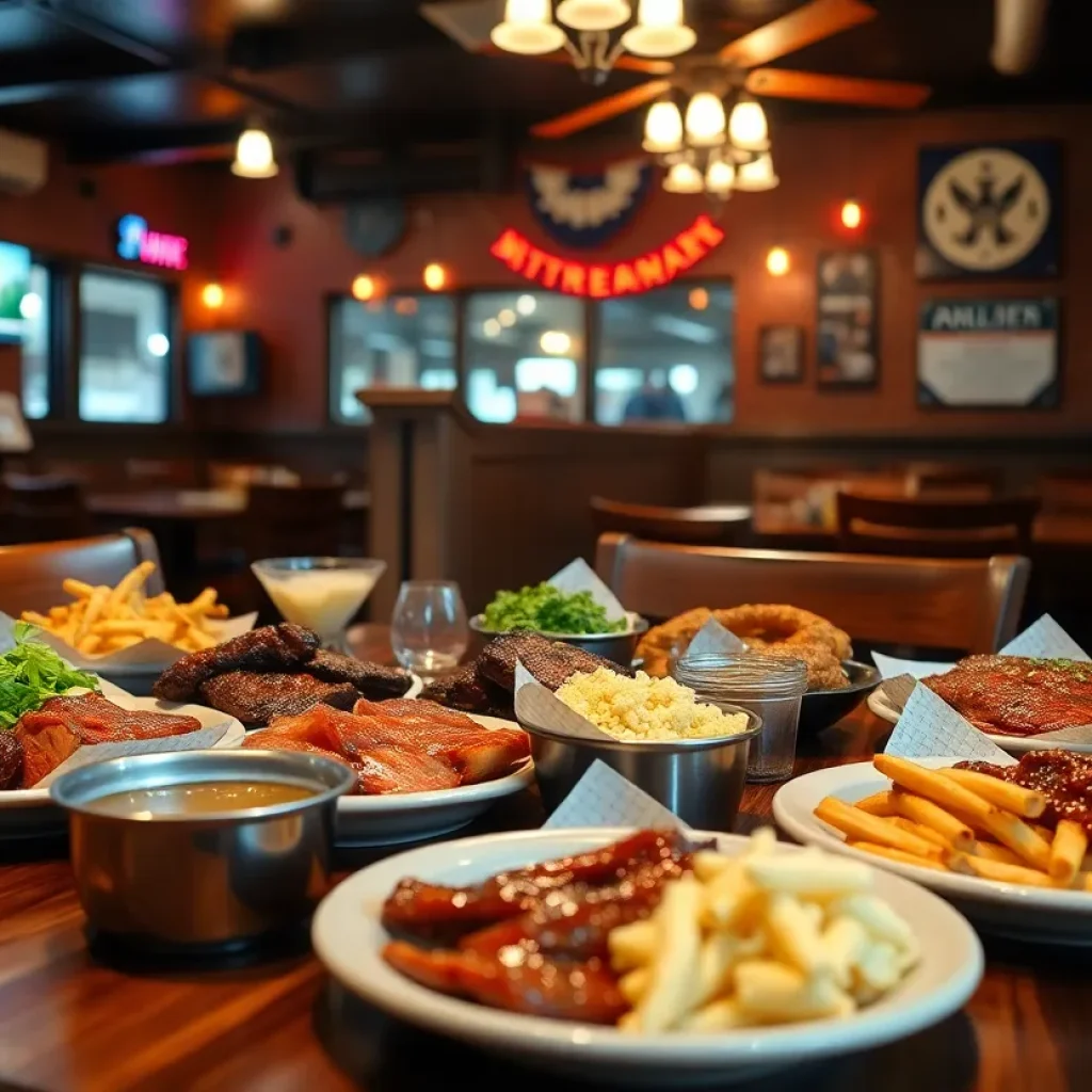 A table filled with various BBQ dishes from Dignowity Meats