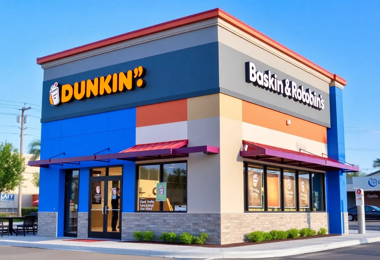 Exterior of the new Dunkin' and Baskin-Robbins combo restaurant in San Antonio