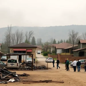 Damaged neighborhood post Eaton fire