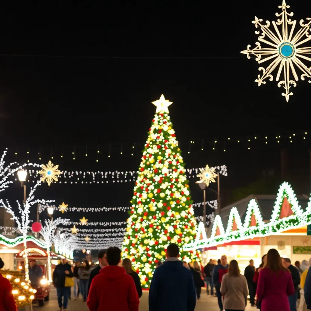 Families enjoying festive activities in San Antonio