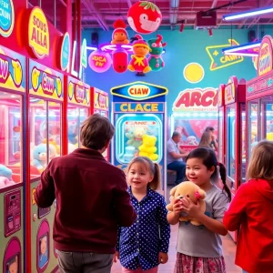 Families enjoying at Klaw Time Arcade in San Antonio