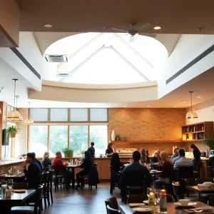 Interior view of The Melting Pot restaurant during anniversary celebration