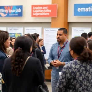 Career fair event at Lackland Air Force Base for military spouses.