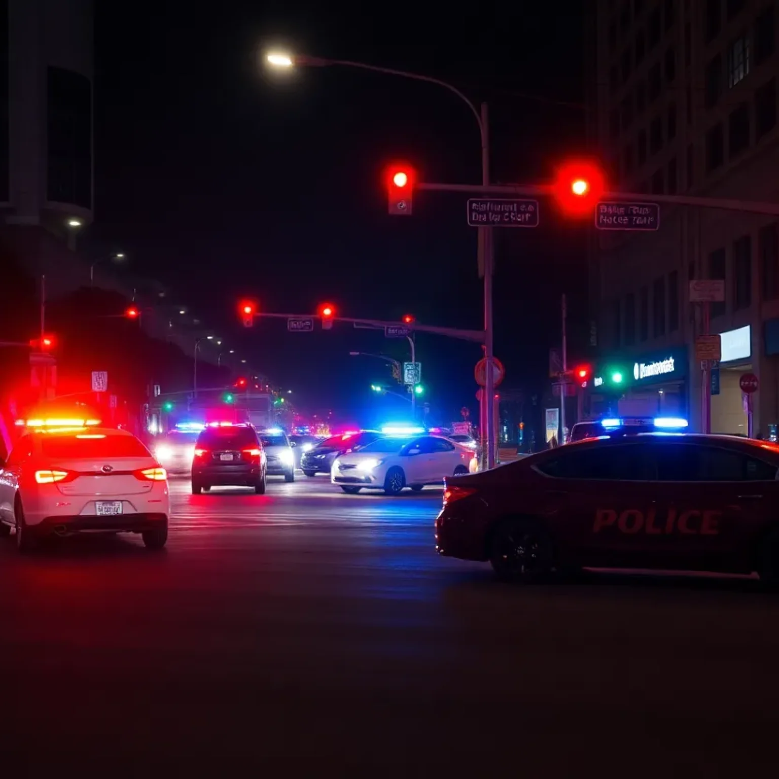 Emergency response at a car crash site involving a police officer in San Antonio