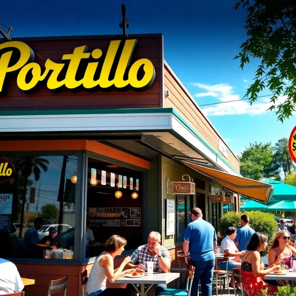 Exterior view of Portillo's restaurant in Schertz, Texas