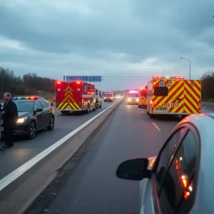 Emergency response at a highway accident scene