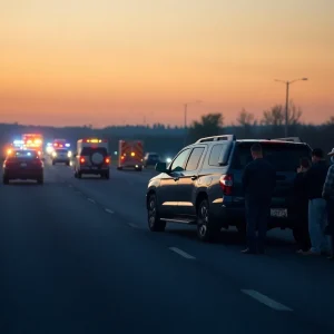 Emergency vehicles at crash site in San Antonio