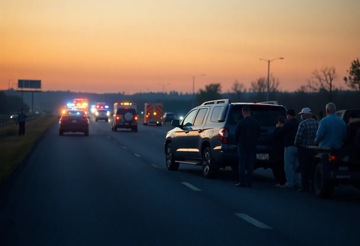 Emergency vehicles at crash site in San Antonio