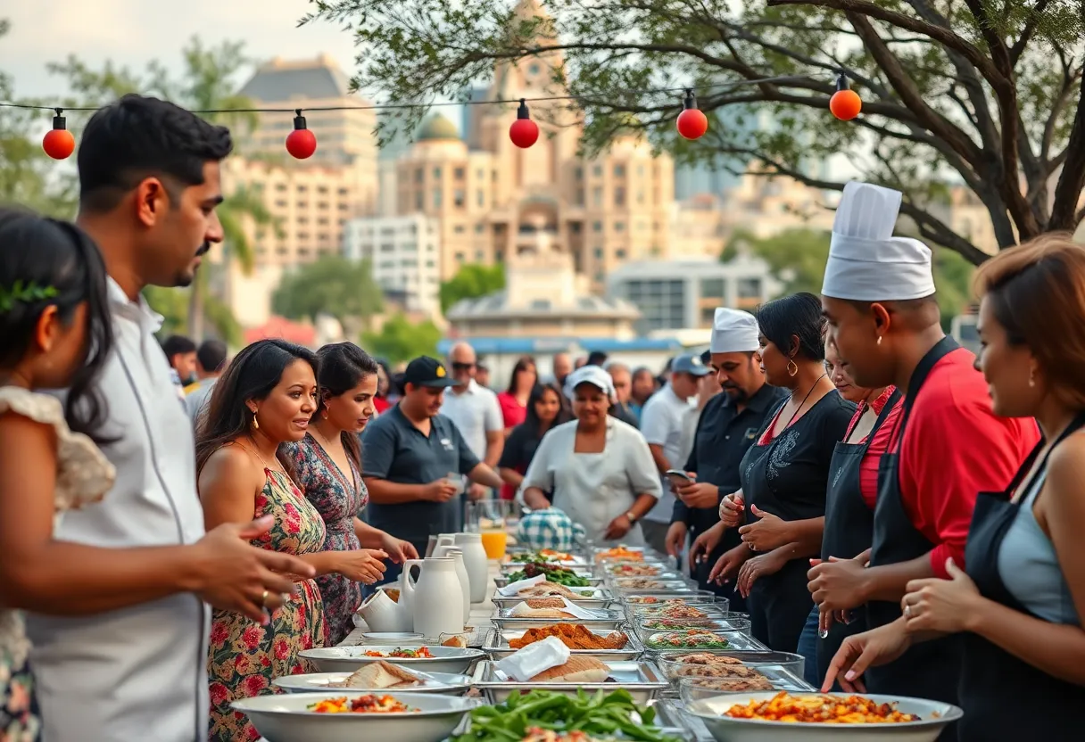 Families and chefs celebrating in San Antonio