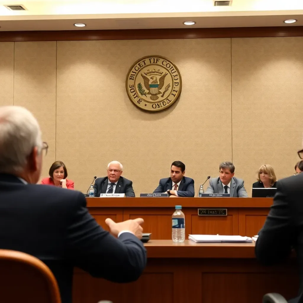 A San Antonio city council meeting discussing zoning issues