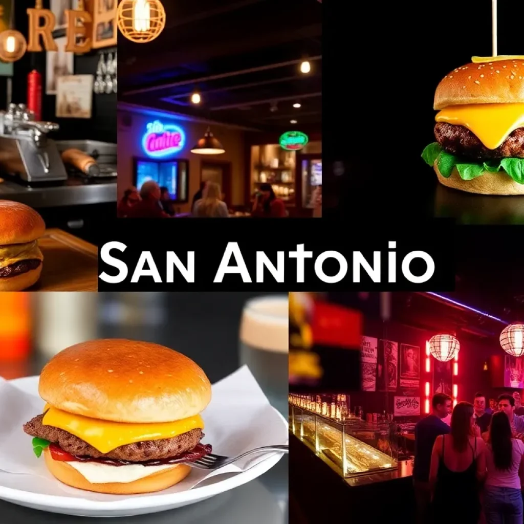 A vibrant display of burgers and coffee in San Antonio's dining scene