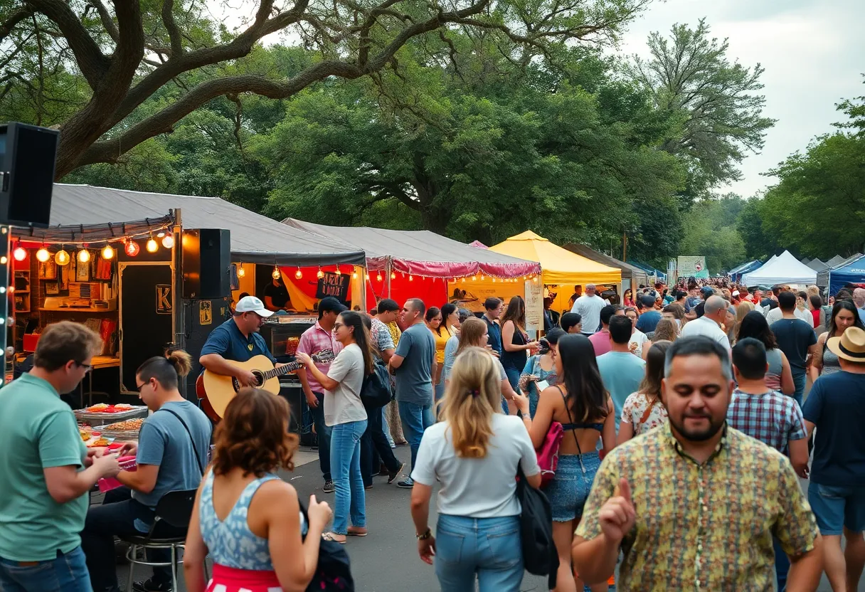 Crowd enjoying a festival in San Antonio