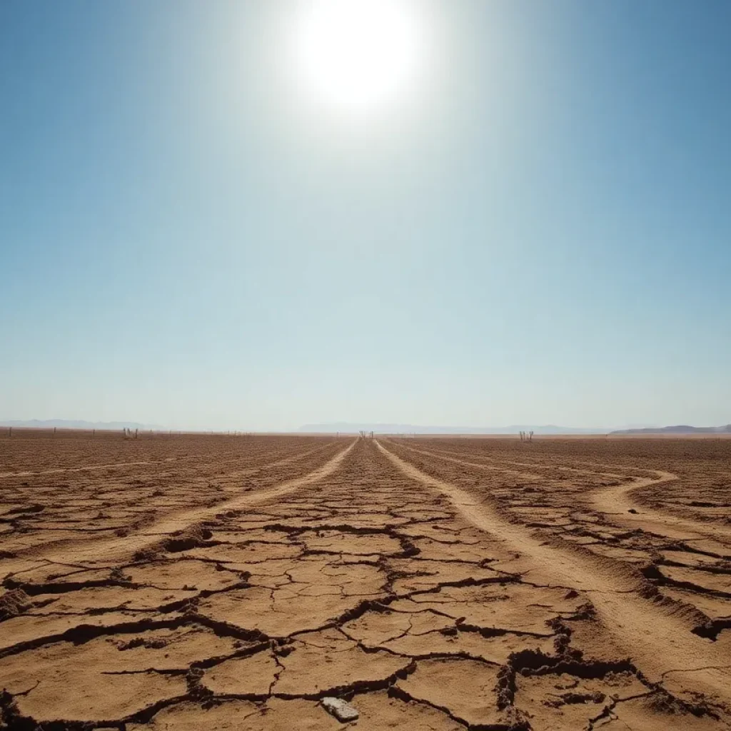 Landscape depicting extreme heat in San Antonio