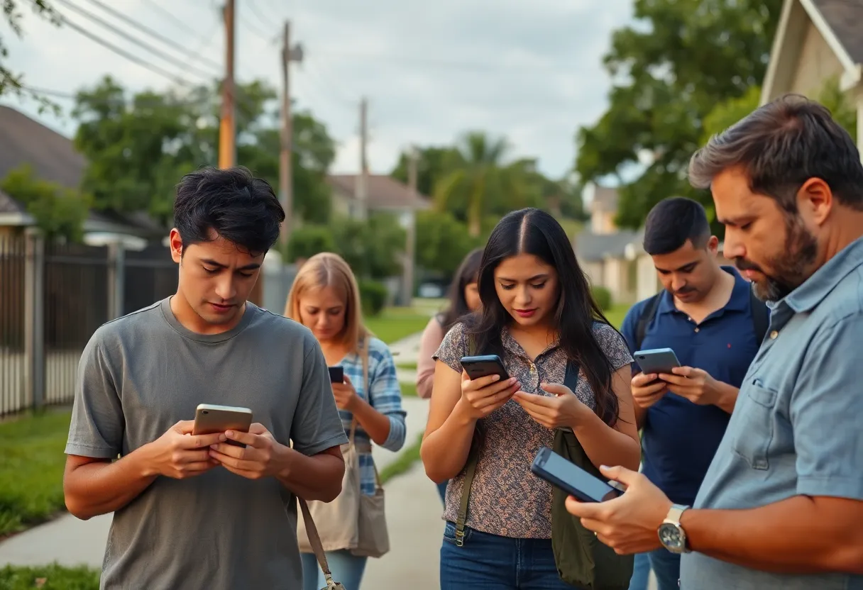 Residents of San Antonio looking concerned due to social media rumors.