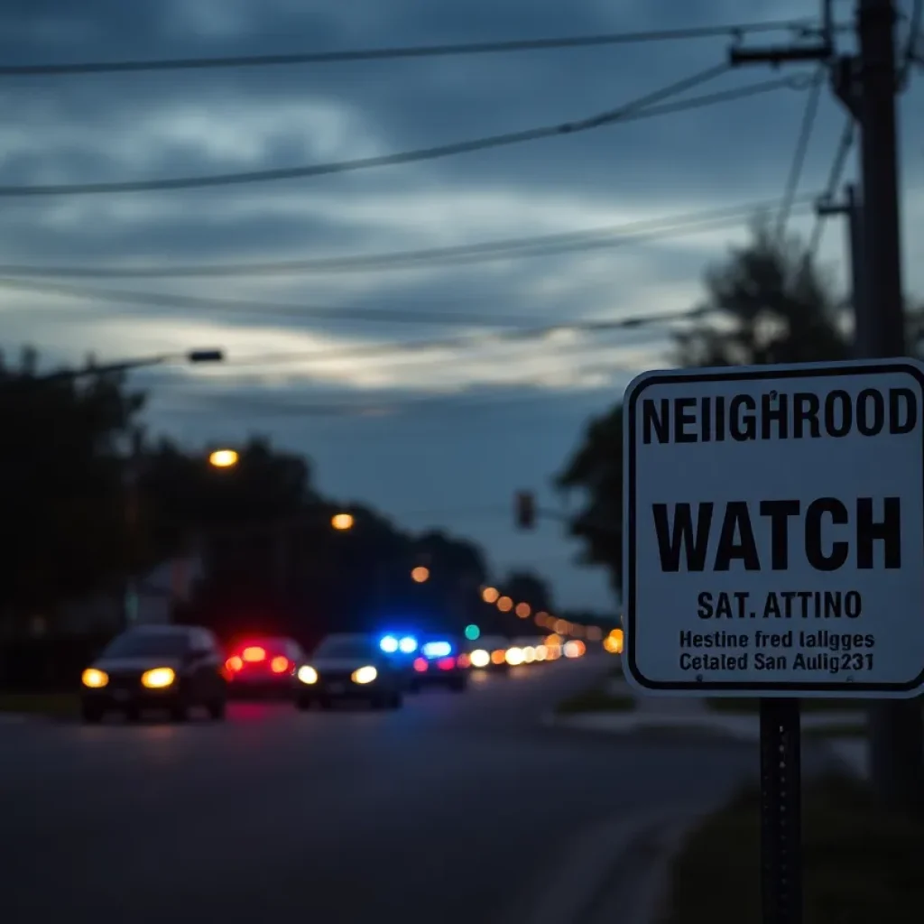 Police lights at a homicide scene in San Antonio