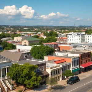 Cityscape view of San Antonio showcasing housing and local amenities.