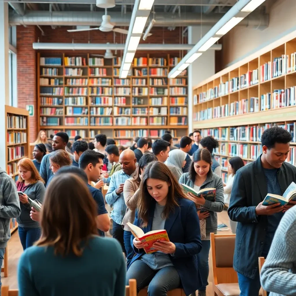 Community members enjoying the San Antonio Public Library