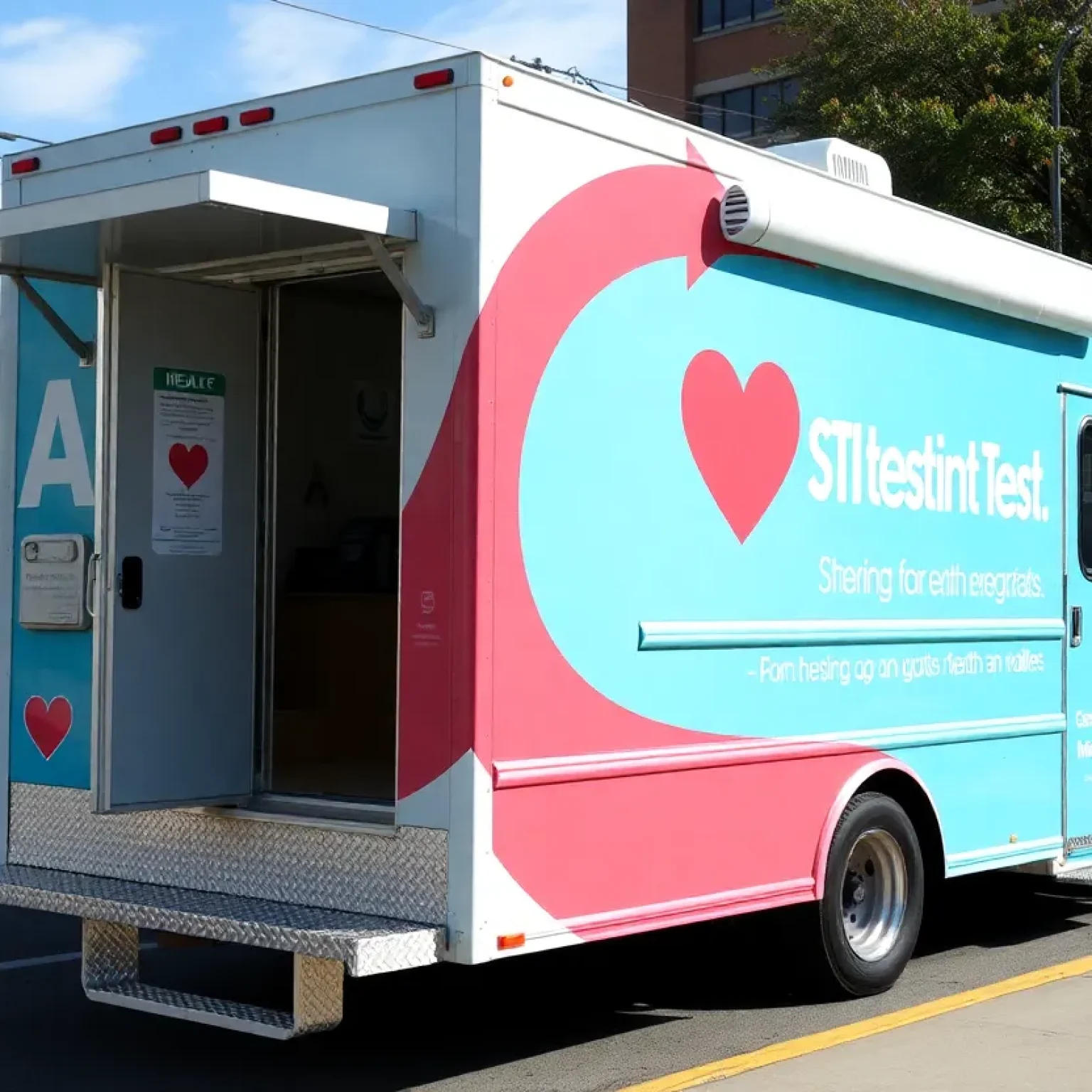 Mobile health unit in San Antonio for STI testing.