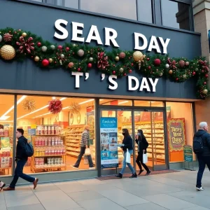 Shoppers outside a store in San Antonio on New Year’s Day