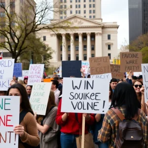 Activists gathered for a protest in San Antonio