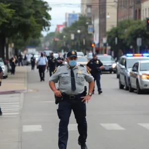 San Antonio street sign with police and concerns about shoe robberies